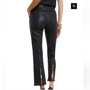 L'agence Ginny High Rise Straight Jean in Noir Coated